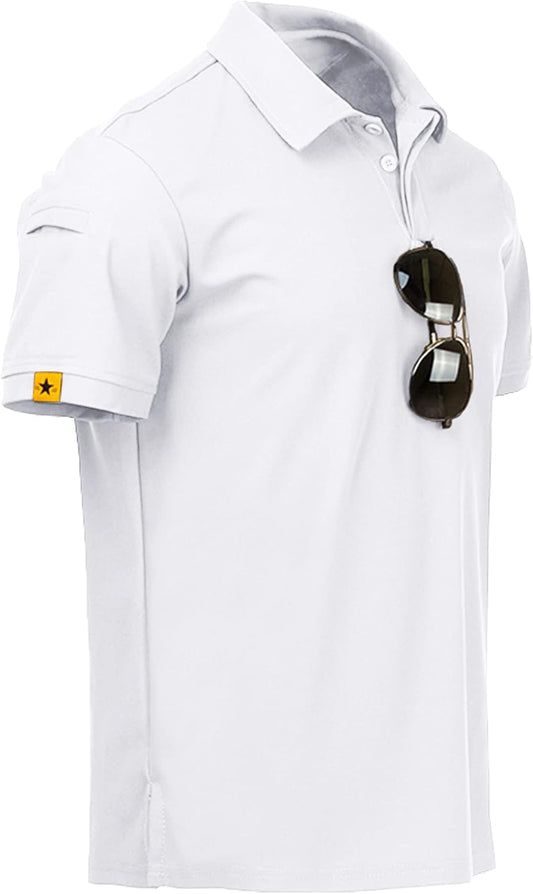 SCODI Mens Polo Shirts Performance Short Sleeve Tactical Shirts Athletic Golf Shirt for Men Daily Casual Collared T-Shirt