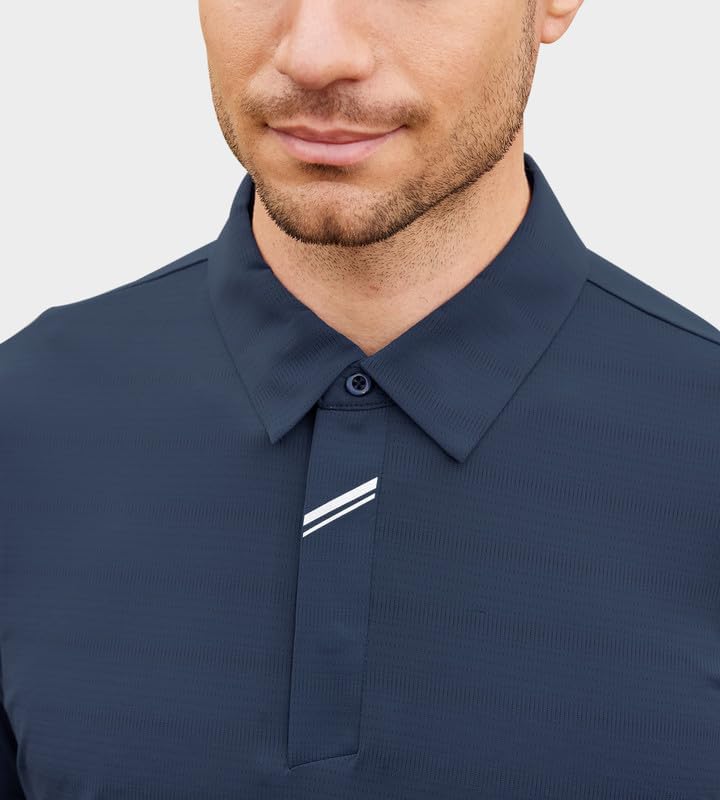 Damipow Premium Golf Shirts for Men Dry Fit Performance Polo Short Sleeve Collared Shirt