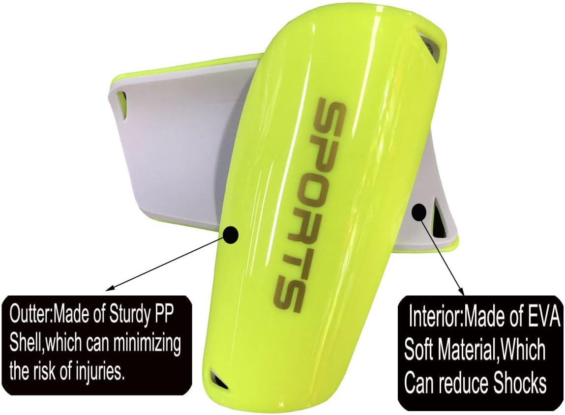 Soccer Shin Guards for Kid Youth Teen Adult - Shin Guards Sleeves with Inserted Pocket Cushion Protection Reduce Shocks and Injuries for TeamSports