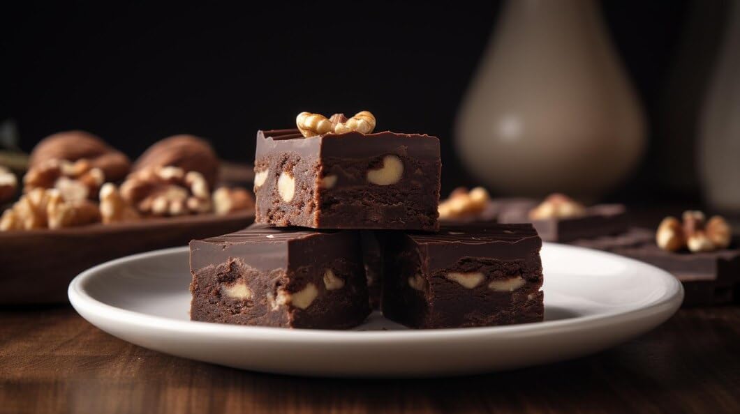 Nuts To You 6.6 Oz. Sugar Free Smooth Creamy Chocolate Walnut Fudge | Fresh Gourmet Candy | Decadent and Delicious Handcrafted Fudge