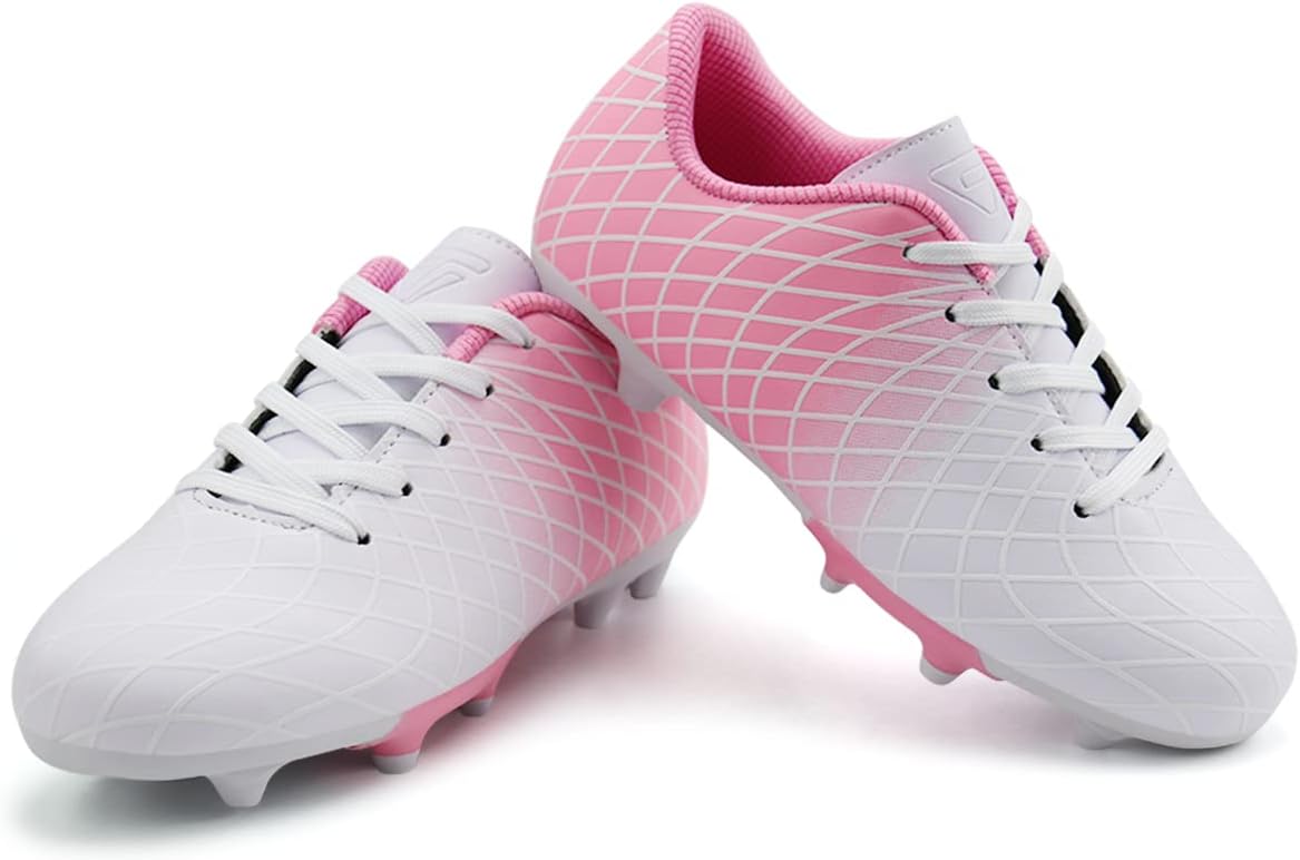 JABASIC Kids Outdoor Soccer Cleats Athletic Firm Ground Football Shoes