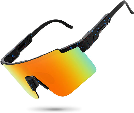 MALIDAK Sports Sunglasses for Mens Women Youth Baseball Sunglasses UV400 Protection Men Cycling Glasses