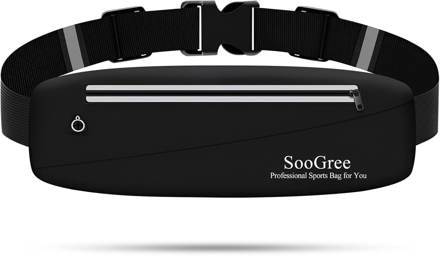 Slim Fanny Packs for Women Men,Waterproof Waist Pack with Reflective Strip Adjustable Strap,Running Belt for Sports Workout Cycling Hiking, Casual Hands-Free Wallets Phone Bag (Style 6)