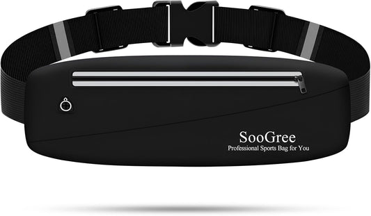 Slim Fanny Packs for Women Men,Waterproof Waist Pack with Reflective Strip Adjustable Strap,Running Belt for Sports Workout Cycling Hiking, Casual Hands-Free Wallets Phone Bag (Style 6)