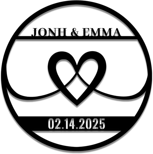 Personalized Wedding Metal Name Sign | Custom Wall Art Gifts for Couples | Custom Metal Signs |Engagement Gift | Anniversary Wedding Date Sign | Bedroom Decor for Couples