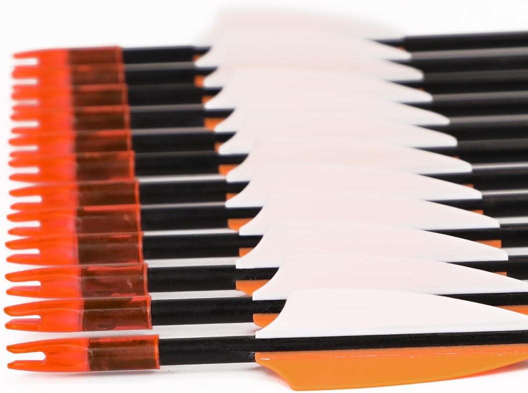 LWANO 28" Fiberglass Arrows - Archery Practice Target Arrows with Blunt Tips Durable Shaft for Youth Kids Children Beginners on Recurve&Long Bows(Pack of 12)