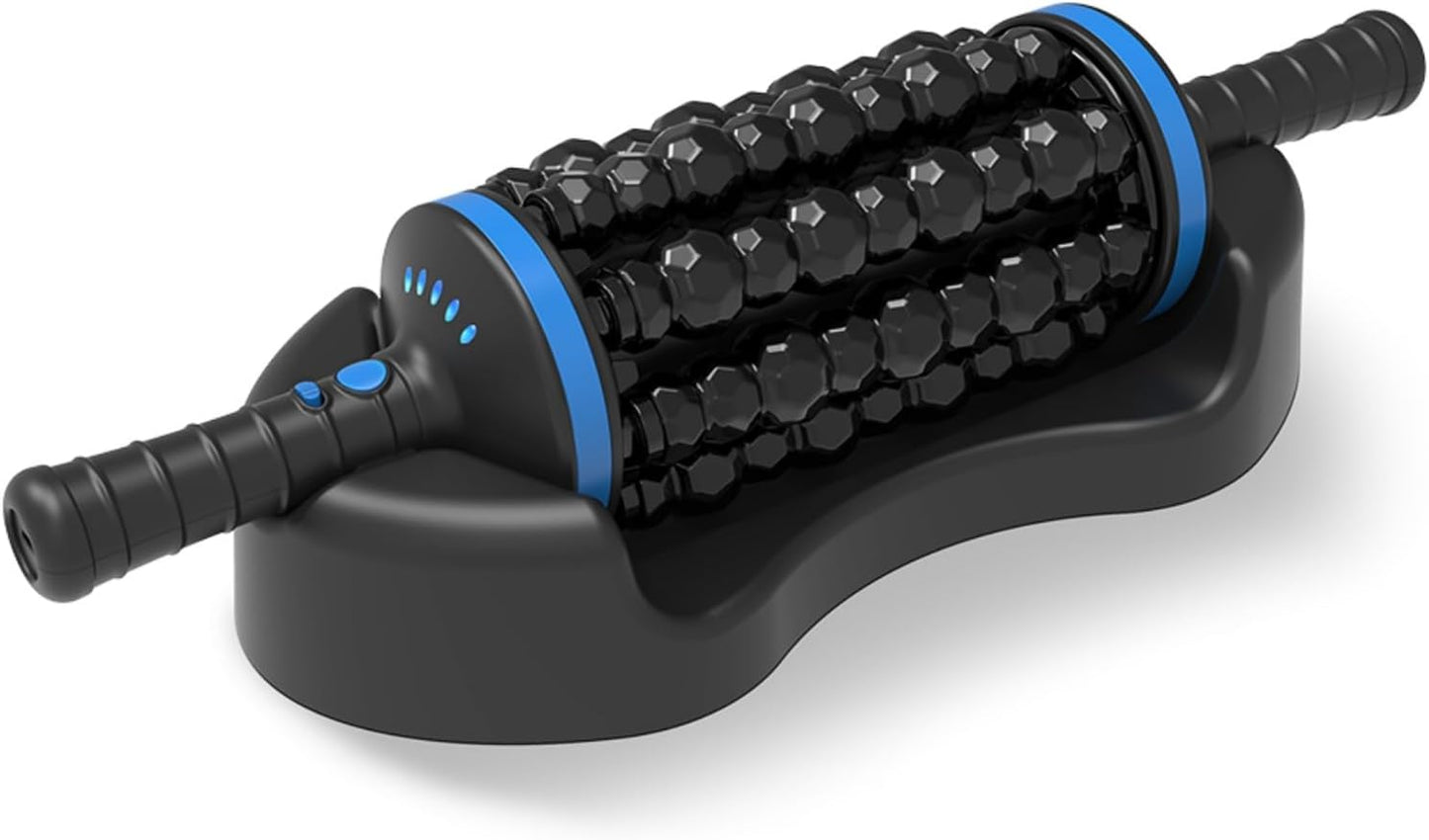 Rolling Percussive Massager – Massage with Auto-Lock for Pain Relief,Deep Tissue Relief & Muscle Relaxation, 5 Intensities, Cordless with Travel Case