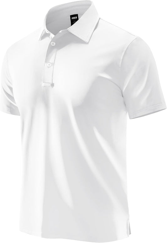 MIER Polo Shirts for Men Short Sleeve Dry Fit Performance Golf Tennis Active Collared Shirts, UPF 50+ Sun Protection