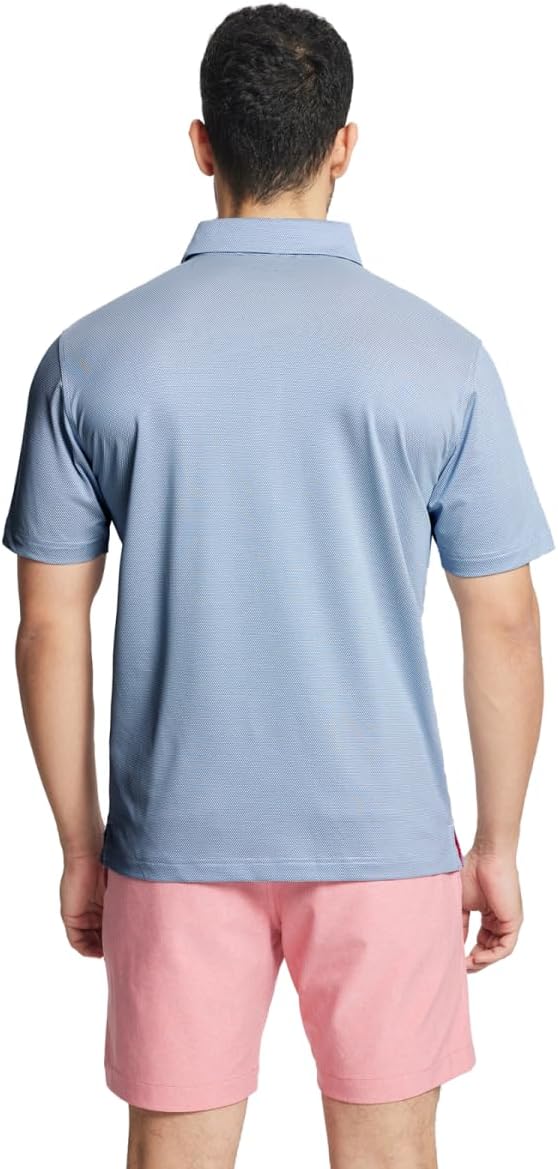 M MAELREG Golf Shirts for Men Dry fit Sports Jacquard Lightweight Performance Texture Short Sleeve Collared Polo Shirts