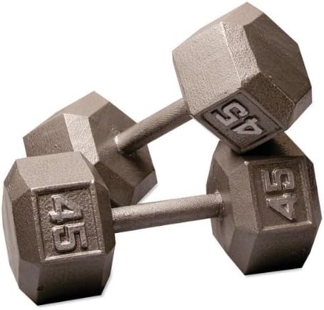 Body-Solid Cast Iron Hexagon Dumbbell, Hand Weights For Men and Women, Weight Dumbbells for Strength Training, Body Building Home Gym Training Gear