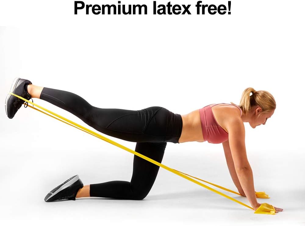 Resistance Band for Working Out - 8,16,24 Yard Resistance Bands Bulk Rolls - 10 Strengths in Light Medium and Heavy Exercise Bands - Latex Free Workout Bands Including iPhone App and e-Book