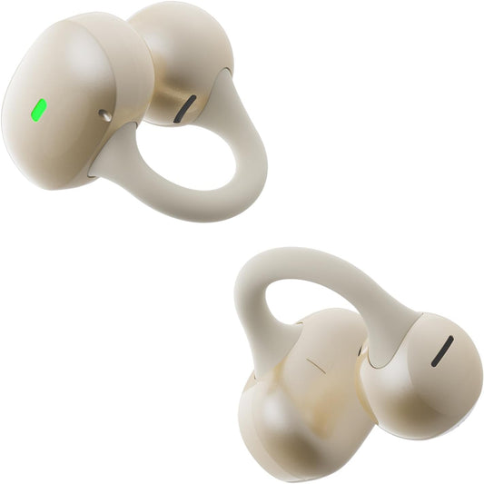 Open Ear Earbuds, Clip-On Earbuds Wireless Bluetooth, Ear Clip Bluetooth Headphones, Lightweight Comfort, Ergonomic Secure Fit for Small Ears, Ultra Open Audio, Waterproof, 40H Playtime