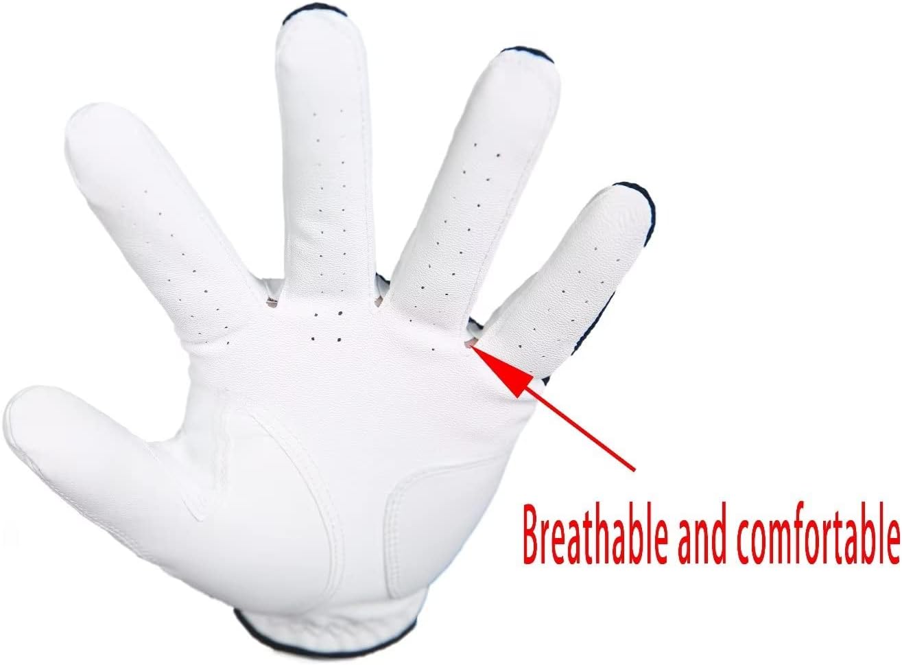 Men's Golf Glove Premium Synthetic Leather,Net Fabric,Stable Grip,Six Pack Value Left Hand Right Hand（Left is Wear on Left Hand,Right is Wear on Right Hand）