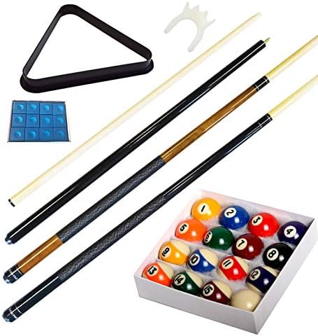 Pool Table - Premium Billiard 32 Pieces Accessory Kit - Pool Cue Sticks Bridge Ball Sets