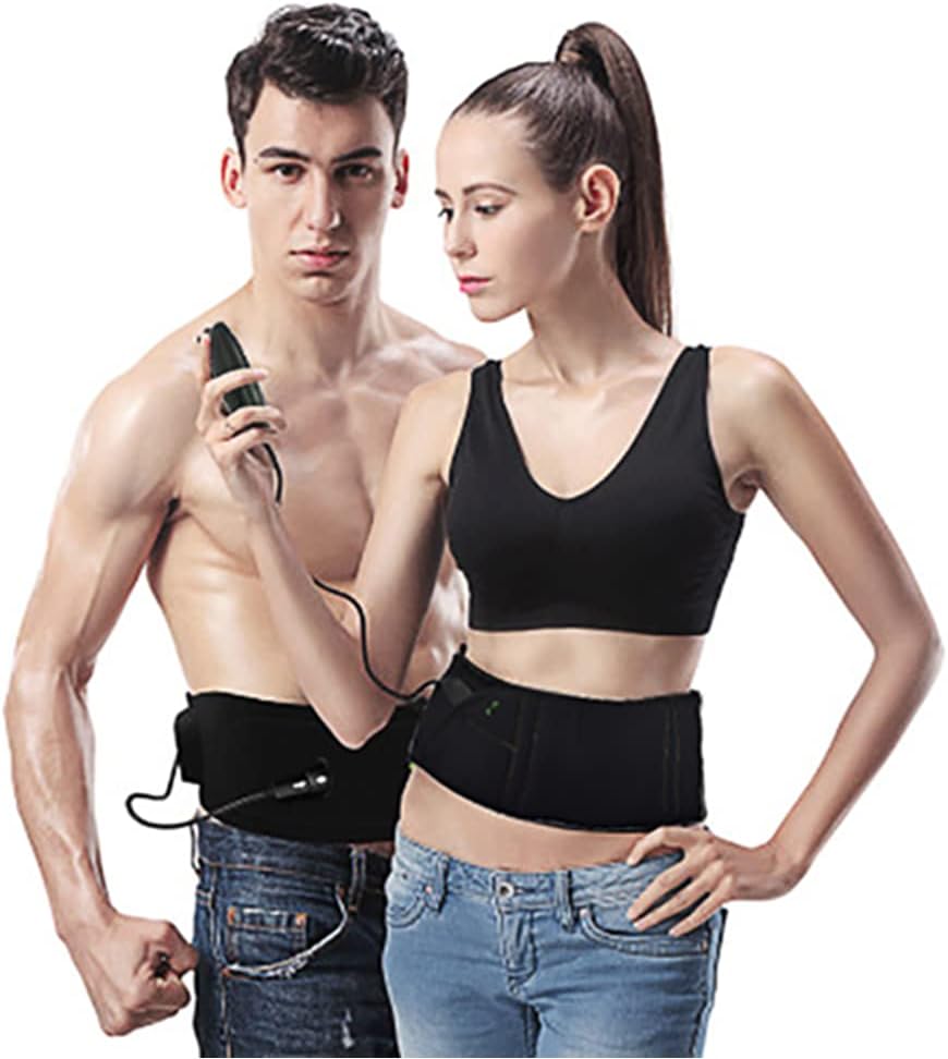 Pro Abdominal Fitness Abs Workout Belt 30''-55'' Black for Man and Woman