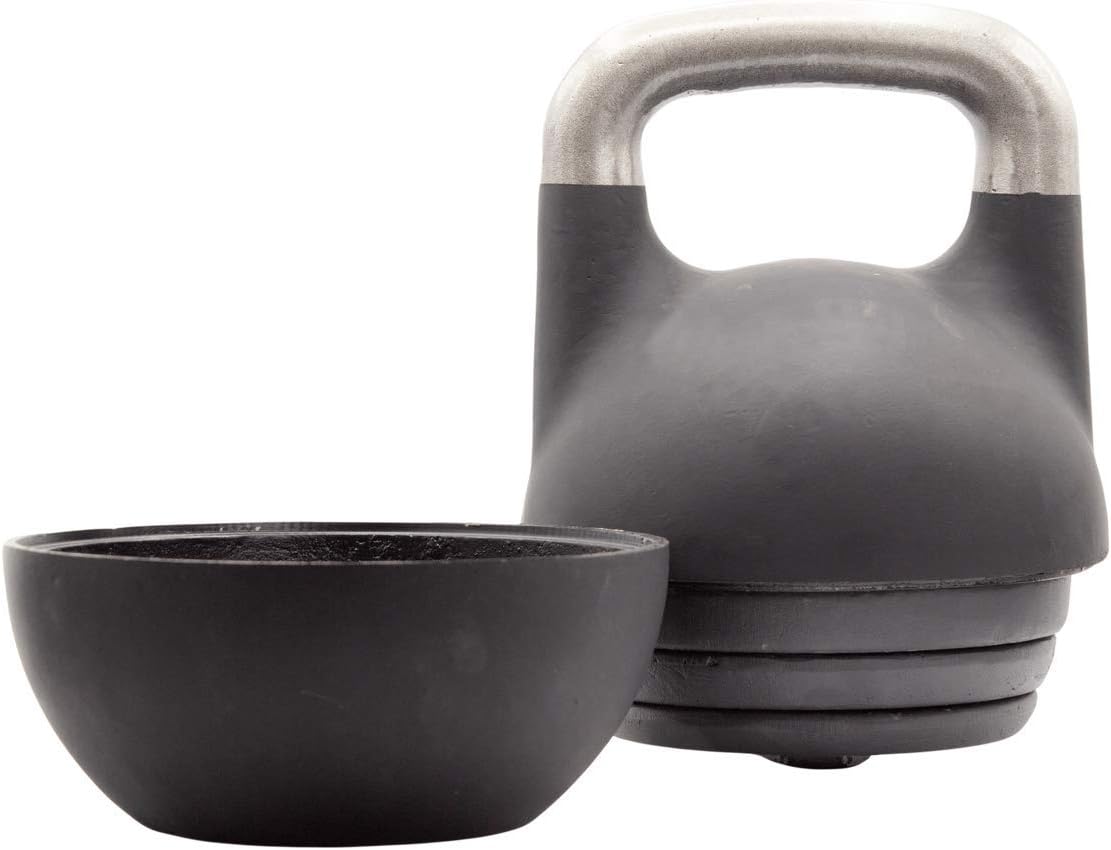 Kettlebell Kings Adjustable Competition Kettlebell - Adjustable Weight from 26 lb to 70 lb - Includes 7 Weight Plates for Strength Training at Home or Gym - Durable Steel Shell for Long-Lasting Use
