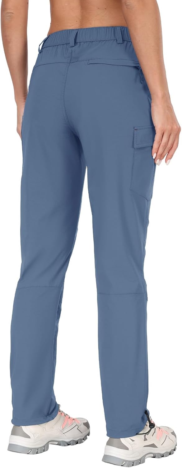 GymBrave Women's Hiking Cargo Pants Quick Dry Outdoor Camping Capris Water Resistant UPF 50 with Zipper Pockets
