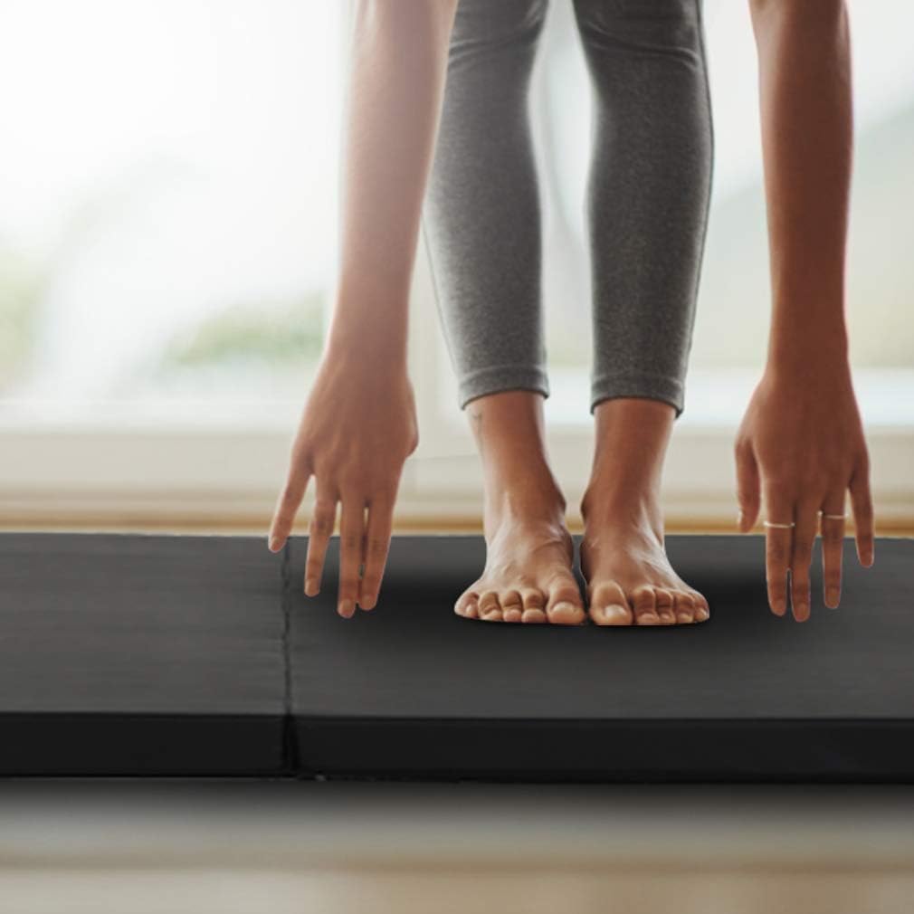 Gymnastics Tumbling Mats Portable Gymnastics Mat Foldable Tumbling Mat 2'x6'/4'x8' PU Leather Exercise Mat Yoga Mat with Carrying Handles for home Workout outdoor Yoga Gymnastics