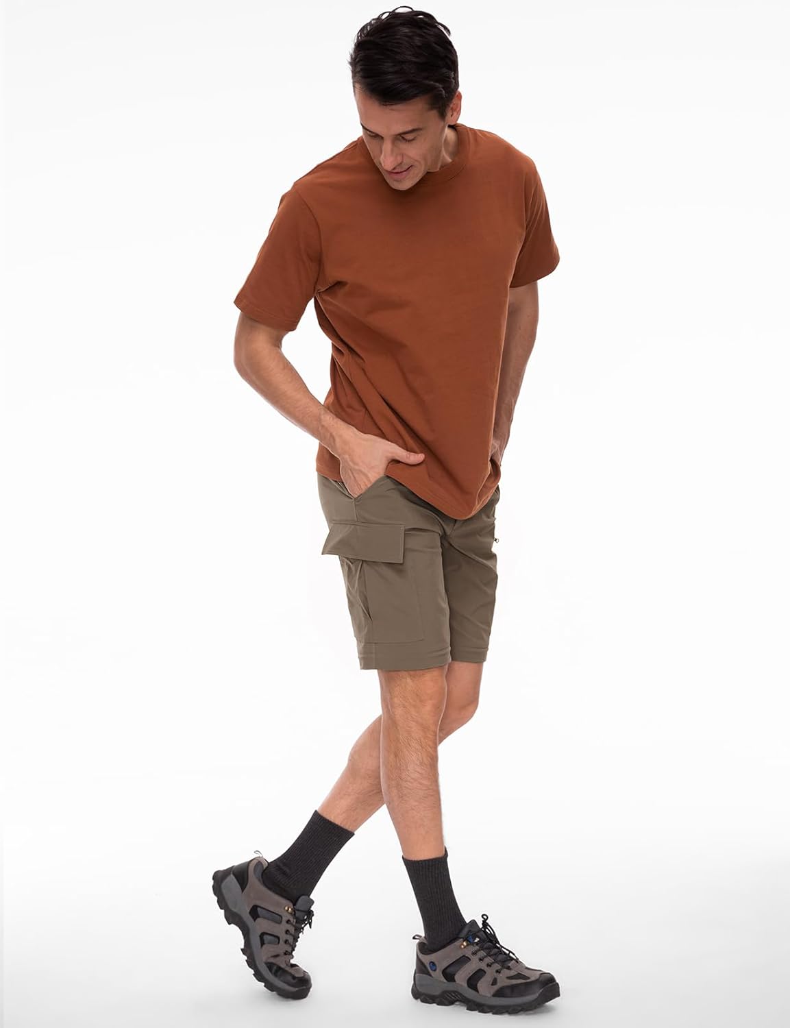 Wespornow Men's-Convertible-Hiking-Pants Quick Dry Lightweight Zip Off Breathable Cargo Pants for Outdoor, Fishing, Safari