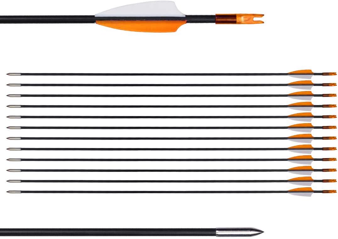 LWANO 31" Training Arrows-Archery Practice Target Arrows for Kids Youth or Beginners with Durable Shaft on Recurve Bow Compound Bow and Longbow