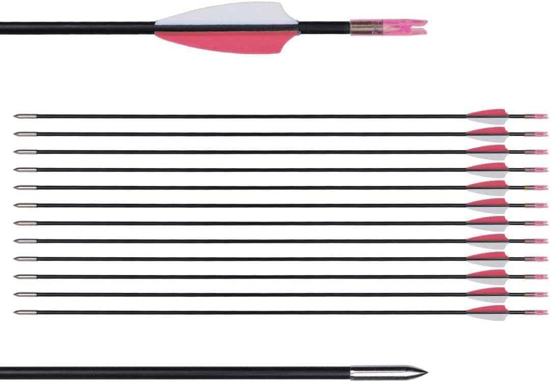 LWANO 31" Training Arrows-Archery Practice Target Arrows for Kids Youth or Beginners with Durable Shaft on Recurve Bow Compound Bow and Longbow