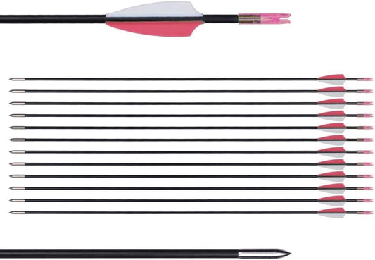 LWANO 31" Training Arrows-Archery Practice Target Arrows for Kids Youth or Beginners with Durable Shaft on Recurve Bow Compound Bow and Longbow