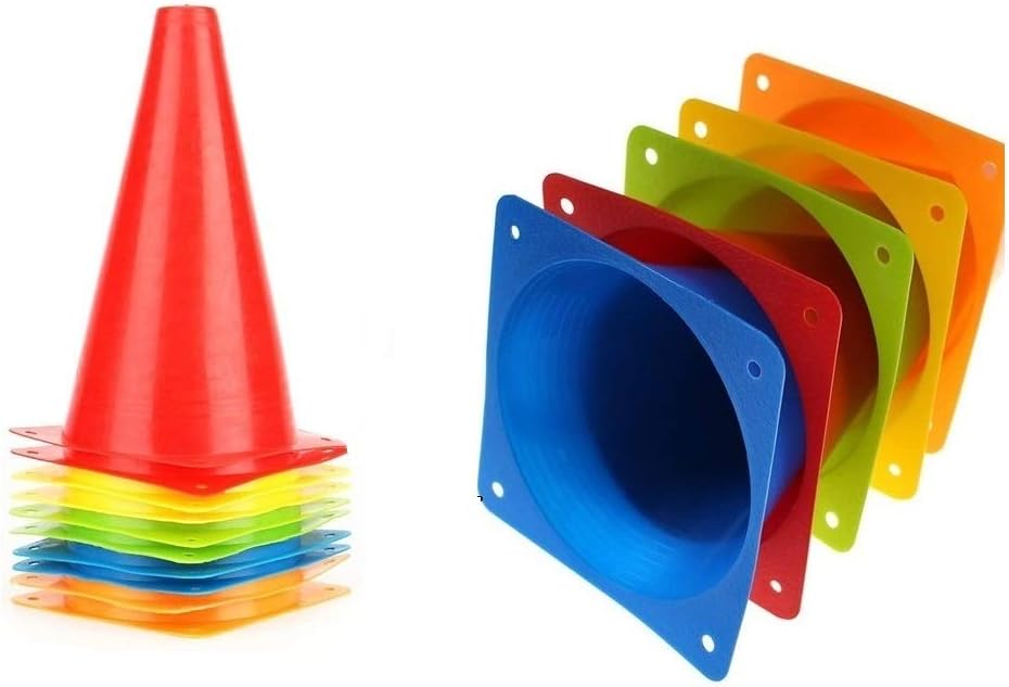 Soccer Cones (7 Inch 25 Pack), Agility Training Sports Cone Plastic with Carry Bag for Kids Football Basketball Drills Field Markers,