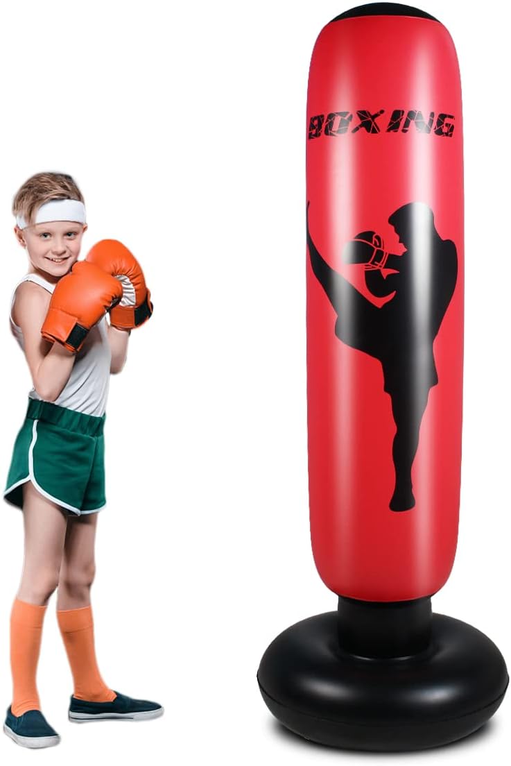 Punching Bag for Kids, Free Standing Boxing Bag for Bounce Back Focus Punching Bag for Practicing Karate, Taekwondo, De-Stress Boxing Bag for Kids.