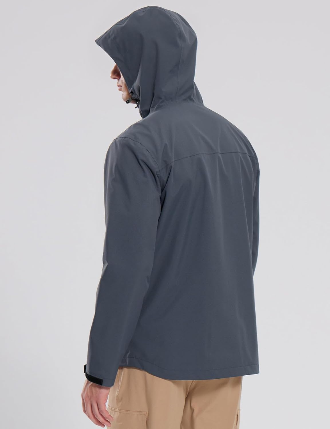 baleaf Men's Rain Jacket Waterproof Breathable Raincoat with Hood for Outdoor Hiking Traveling Cycling Windbreaker