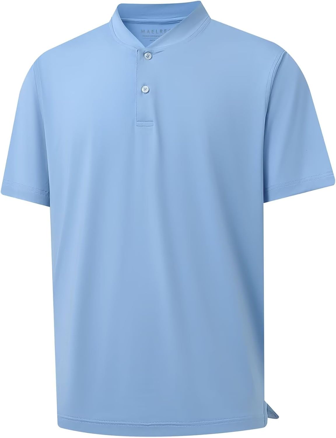 M MAELREG Collarless Golf Shirts for Men Dry Fit Moisture Wicking Performance Solid Casual Mens Henley Shirts Short Sleeve