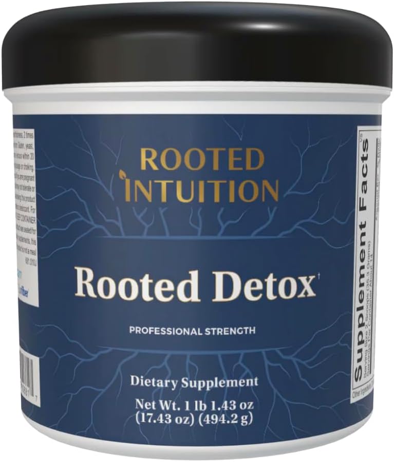 Rooted Detox | Phase II & III Liver Cleanse Powder with Brown Rice Protein Fiber & Alkalinizing Phytonutrients | Sugar Free | 17.43 oz