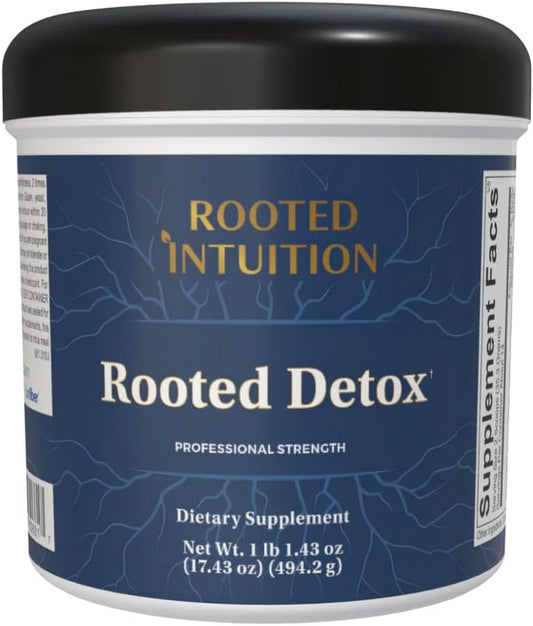 Rooted Detox | Phase II & III Liver Cleanse Powder with Brown Rice Protein Fiber & Alkalinizing Phytonutrients | Sugar Free | 17.43 oz