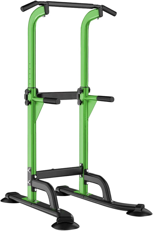 SogesHome Power Tower Pull Up Bar and Dip Station Adjustable Height Dip Stand Multi-Functional Strength Training Fitness Workout Station