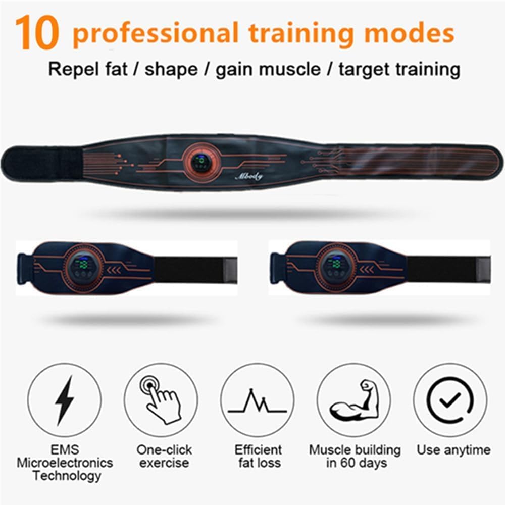 Abs Stimulator Muscle Training Fitness Workout Equipment Ab Core Toner Belt for Abdominal/Arm/Leg Full Set Fit 23''-60'' man and woman