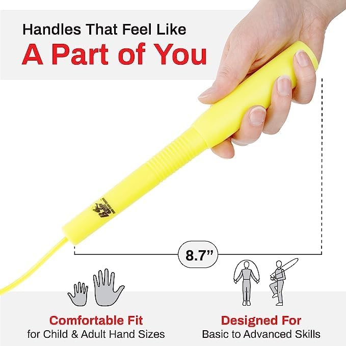 Buddy Lee Magic Speed Pro Fitness Jump Rope - | Ergonomically Designed Long Handles| Flower Cup Adjustment System| Endorsed by Jump Rope Champions | A Perfect Choice For Kids & Adults