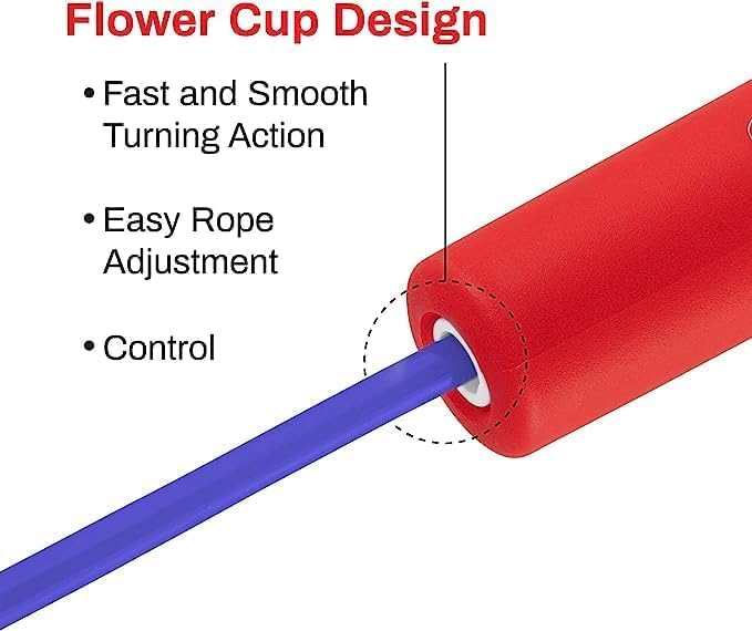 Buddy Lee Magic Speed Pro Fitness Jump Rope - | Ergonomically Designed Long Handles| Flower Cup Adjustment System| Endorsed by Jump Rope Champions | A Perfect Choice For Kids & Adults