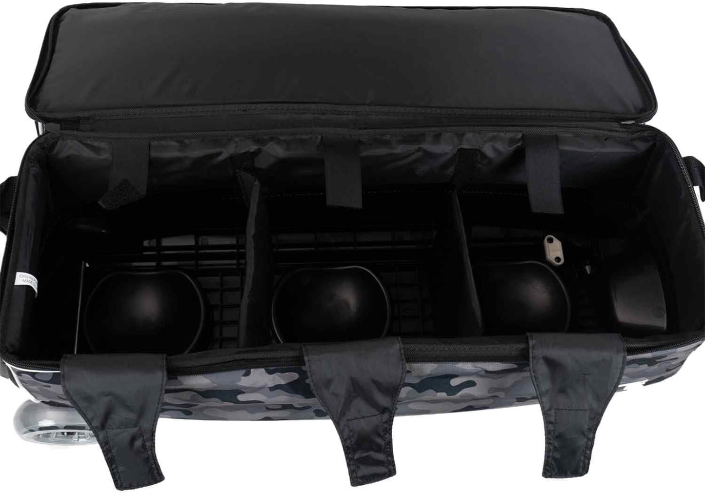 ELITE Basic Triple Roller Black Bowling Bag - 3 Ball Roller, Fits 2 Pairs of Size 15 Shoes, Air Travel-Friendly