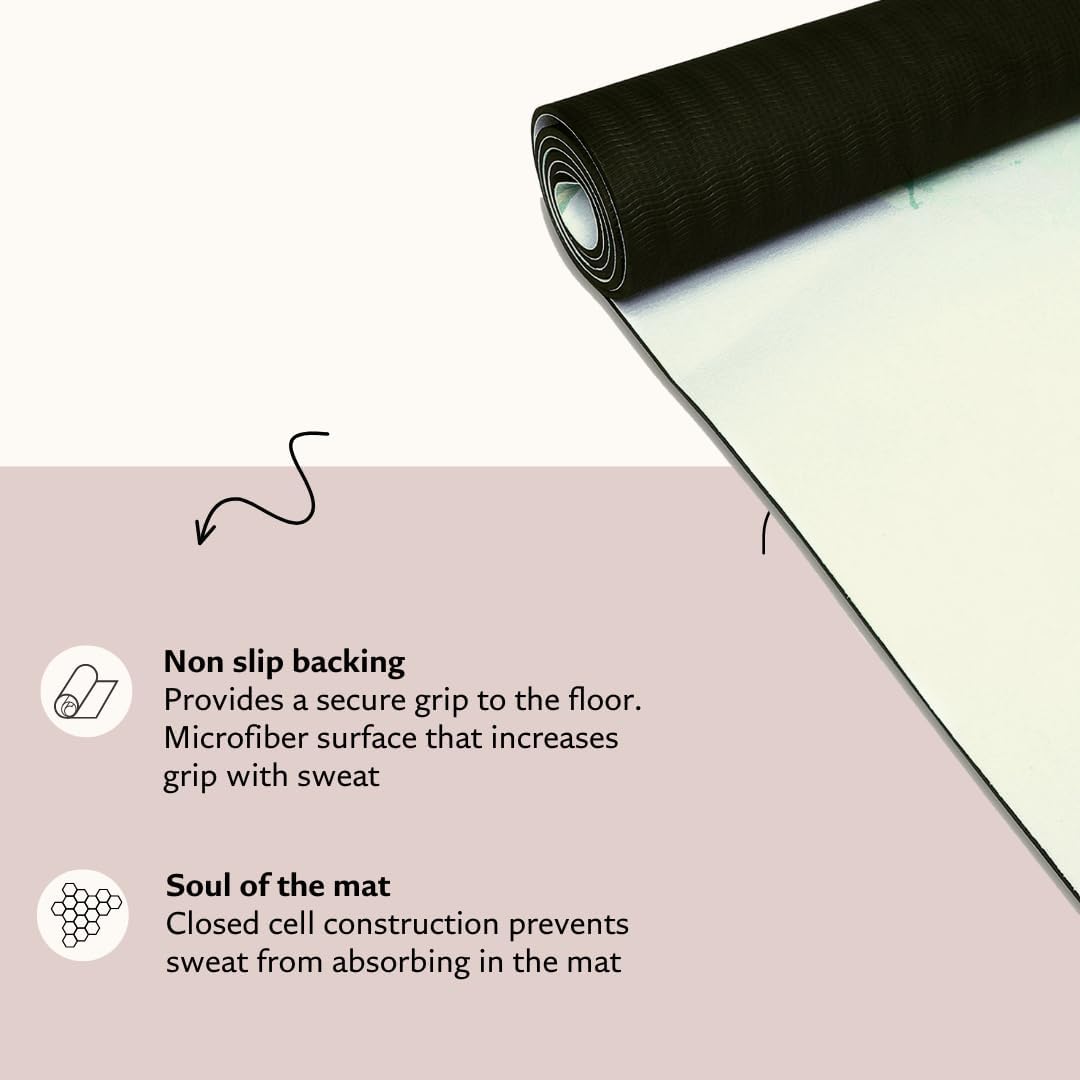 TPE Yoga Mat - Artist Designed, Premium eco friendly mats, Non Slip, Non toxic, Great For Regular & Hot Yoga, Pilates and Workouts (72 inch x 24 inch x 6mm thick)