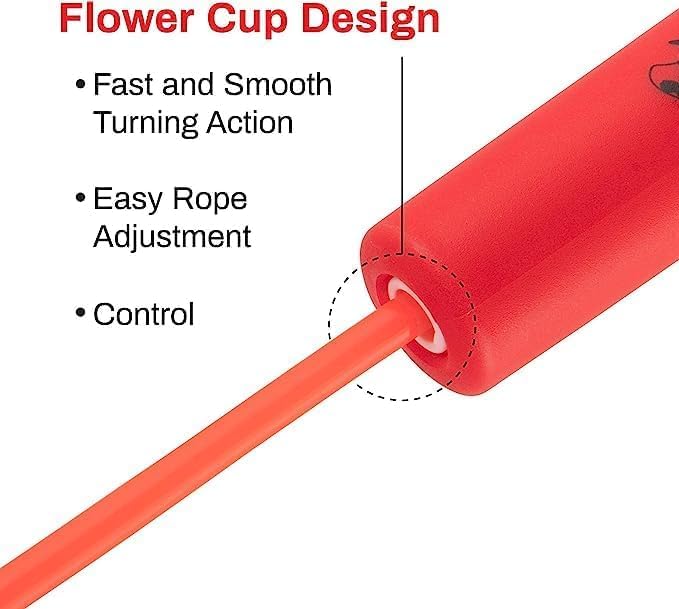 Buddy Lee Magic Speed Pro Fitness Jump Rope - | Ergonomically Designed Long Handles| Flower Cup Adjustment System| Endorsed by Jump Rope Champions | A Perfect Choice For Kids & Adults