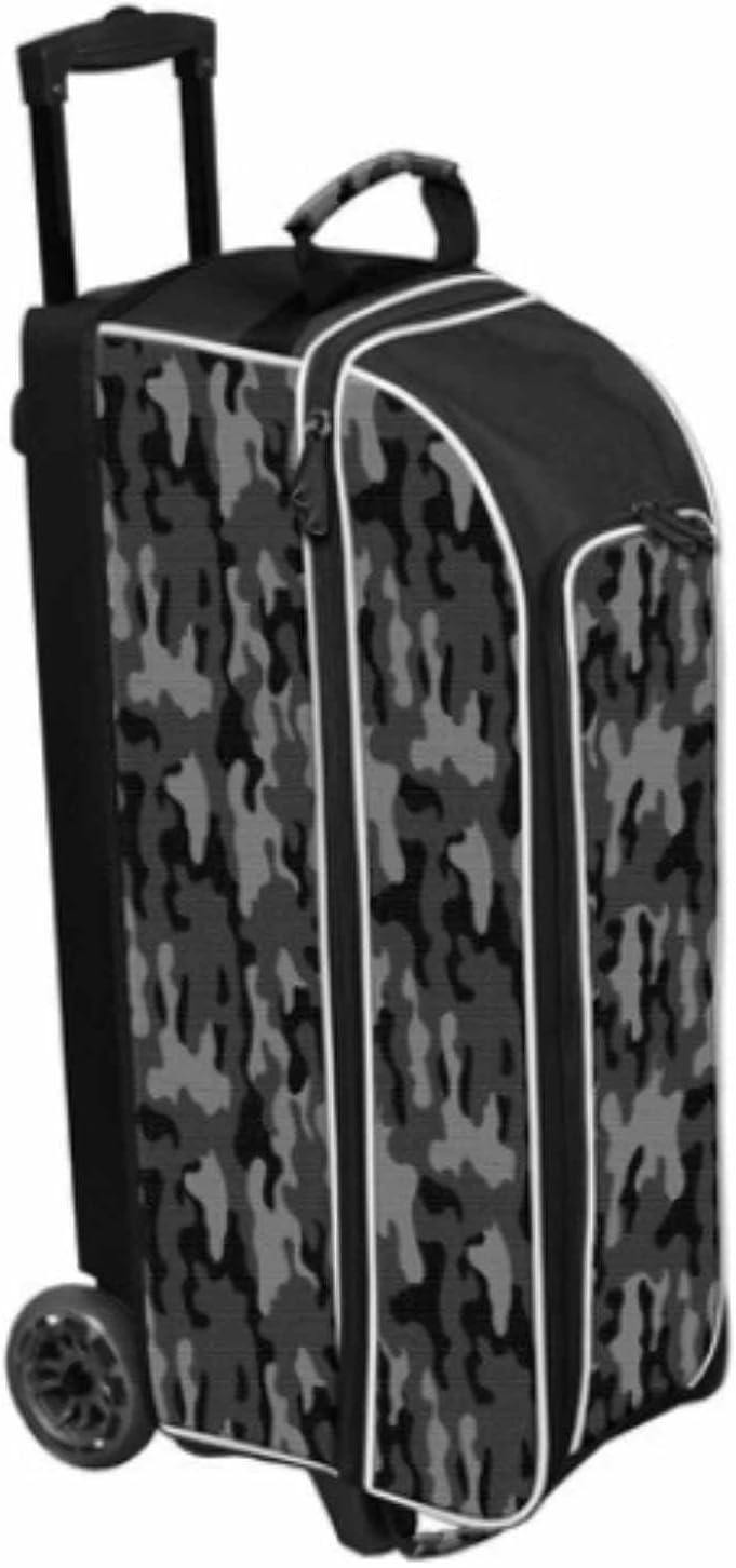 ELITE Basic Triple Roller Black Bowling Bag - 3 Ball Roller, Fits 2 Pairs of Size 15 Shoes, Air Travel-Friendly