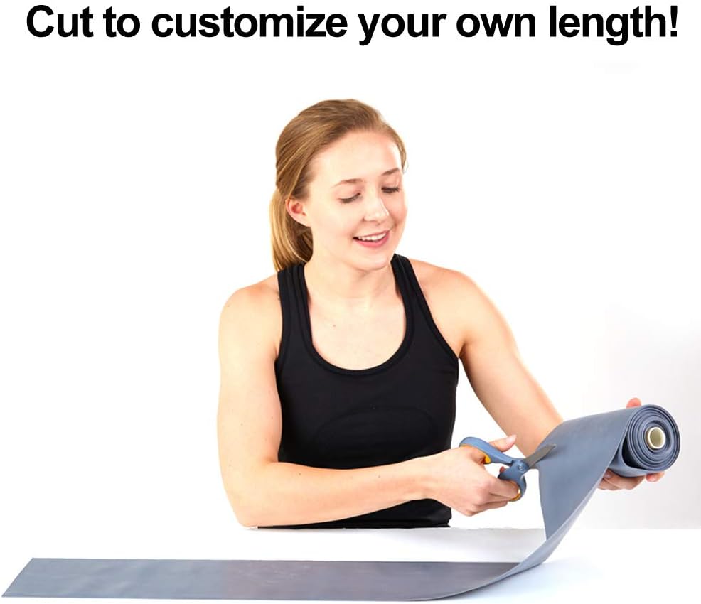 Resistance Band for Working Out - 8,16,24 Yard Resistance Bands Bulk Rolls - 10 Strengths in Light Medium and Heavy Exercise Bands - Latex Free Workout Bands Including iPhone App and e-Book