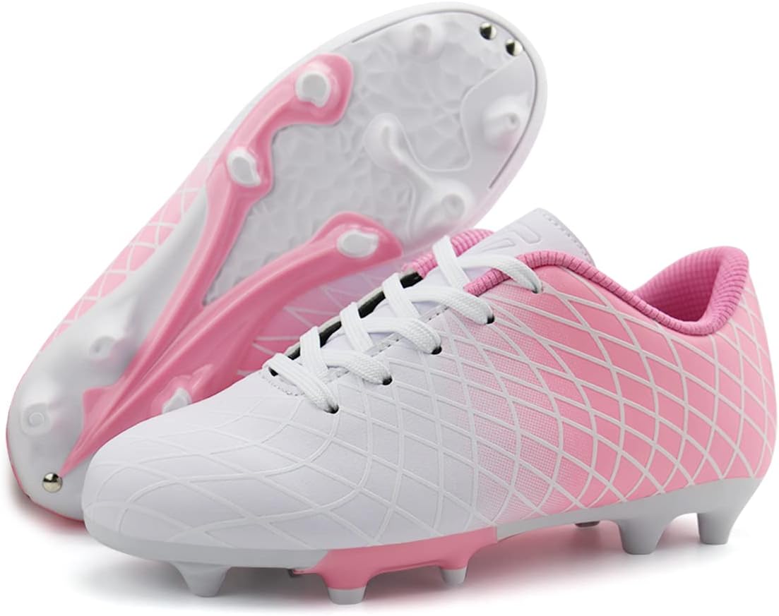 JABASIC Kids Outdoor Soccer Cleats Athletic Firm Ground Football Shoes