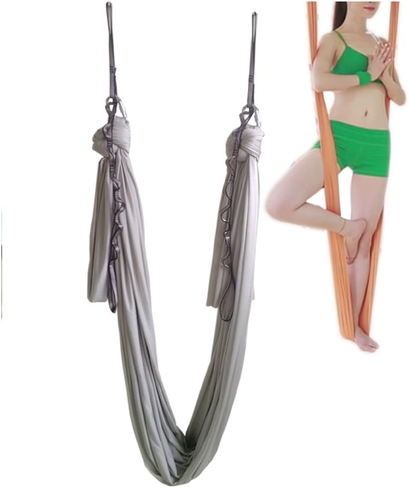 Aerial Yoga Hammock 5.5 Yards Yoga Swing Pilates Silk Home Gym Fitness Include hardware,Daisy Chain, Pose Guide
