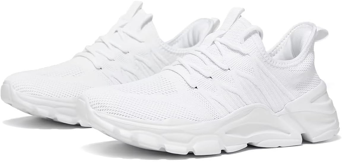 Mens Slip On Running Shoes Athletic Walking Trainers Lightweight Breathable Mesh Tennis Sneakers