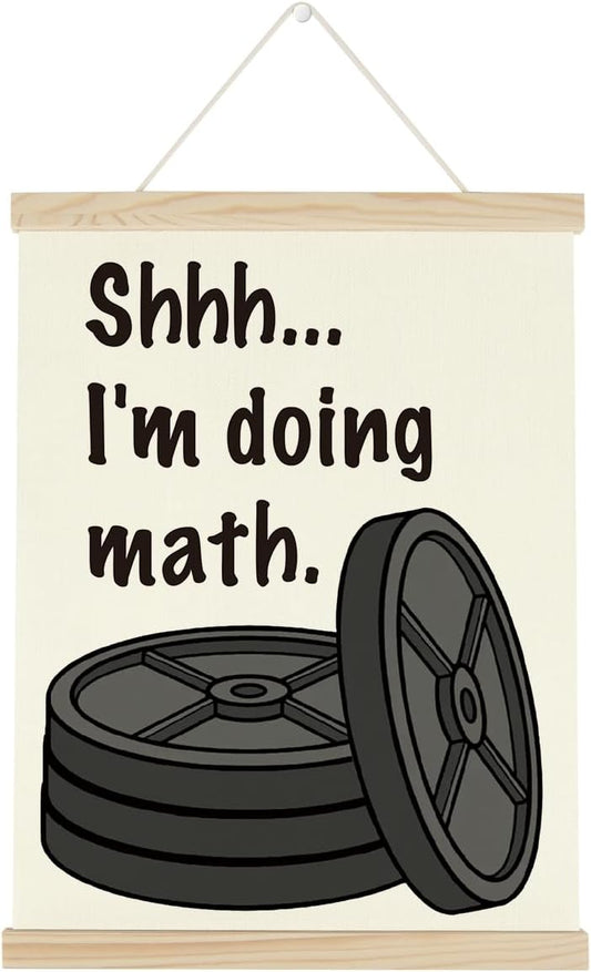 Gym Motivational Posters Funny College Dorm Posters Gifts for Guys Girls Friends I'm Doing Math Gym Flag Wall Art Decor Sign for Home Gym Bedroom Office