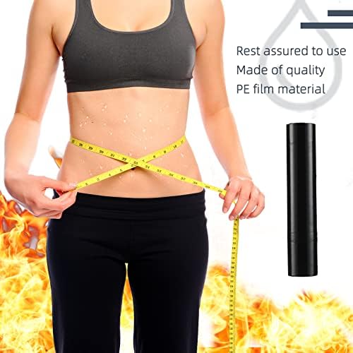 60 Meters Black Osmotic Plastic Body Wrap, Workout and Sweat Enhancer Stomach Wrap Body Wrap Film Applicator Power Wrap(3 Rolls)
