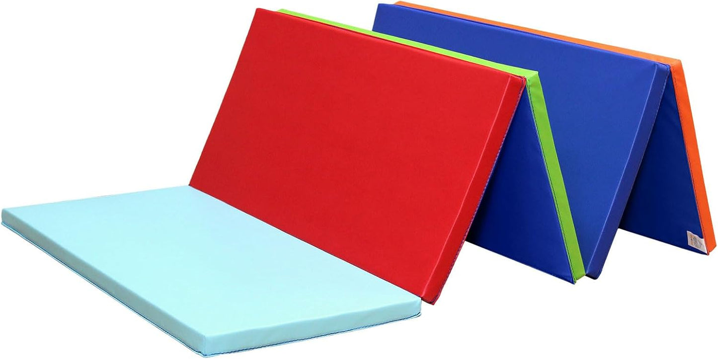 KaRaDaStyle Gymnastics Mat Folding Stretch Mats 75"x31"x1.2" Exercise Muscle Training Children Play Horizontal Bar Mat Yoga Sports Soundproof Home Use