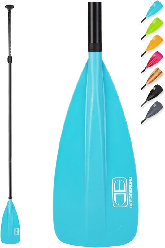 OCEANBROAD SUP Paddle - Adjustable Stand-Up Paddle for Paddleboard Kayak, Adjustable Aluminum Alloy Shaft with Reinforced Nylon Blades