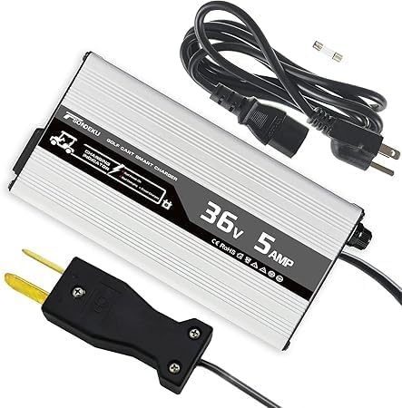 36V 5A Golf Cart Charger with Crowfoot Connector Plug Compatible with TXT DS Golf Cart, Yamaha | Multi-Scenario Use for Home, Club & Storage, Lightweight