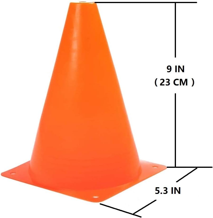 Soccer Cones (9 Inch 20 Pack), Agility Training Sport Cone with Carry Bag for Drilling Football Basketball Field Markers,
